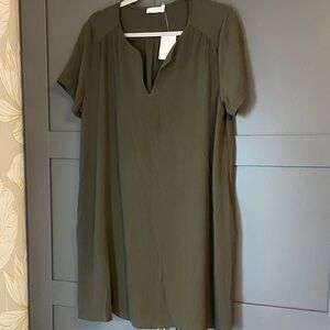 Olive Green Short Sleeve Dress